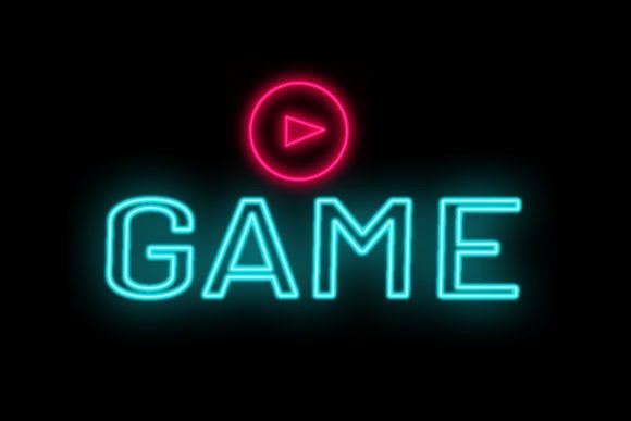 Game Lettering Neon Sign Font: Vibrant, Editable Typography