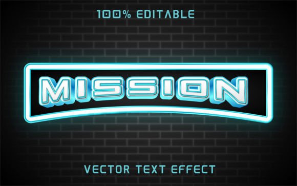 Mission Text Effect Vector Design for Bold Projects