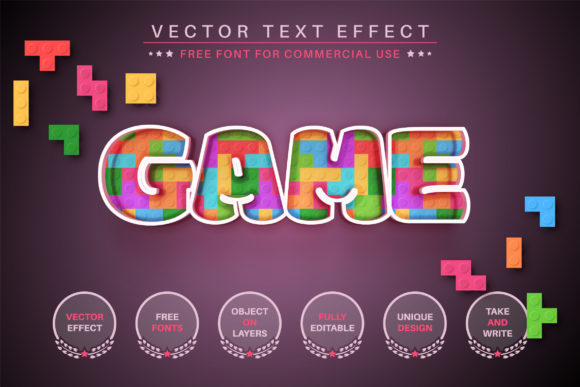 Puzzle Game: A Unique Editable Text Effect for Creative Projects