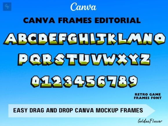 Retro Game Font Editorial CANVA Frames