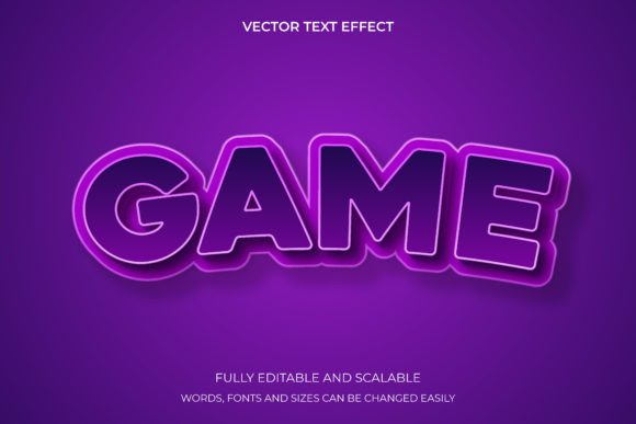 Text Effect in 3D Game Word Font Style: Creative Design